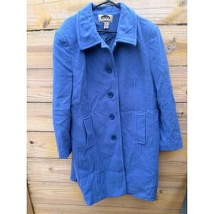 Mark Reed Periwinkle Blue Wool Blend Button Front Coat Plus Size 20